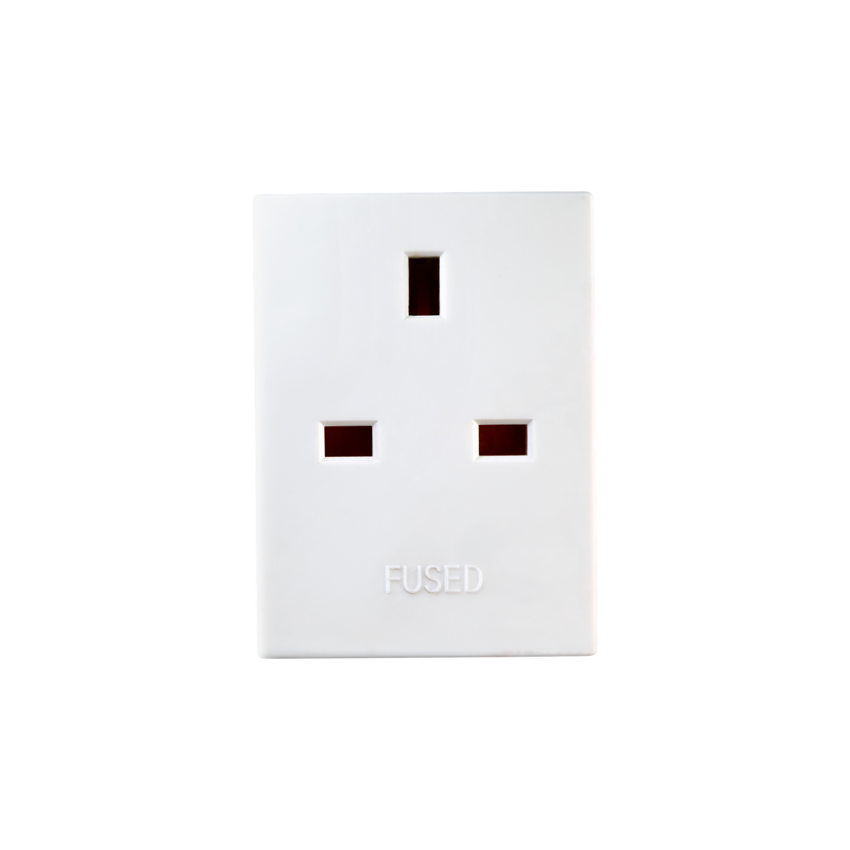 3 Way Fused Plug Adaptor – White, 13A – Masterplug MSF3-01 front view