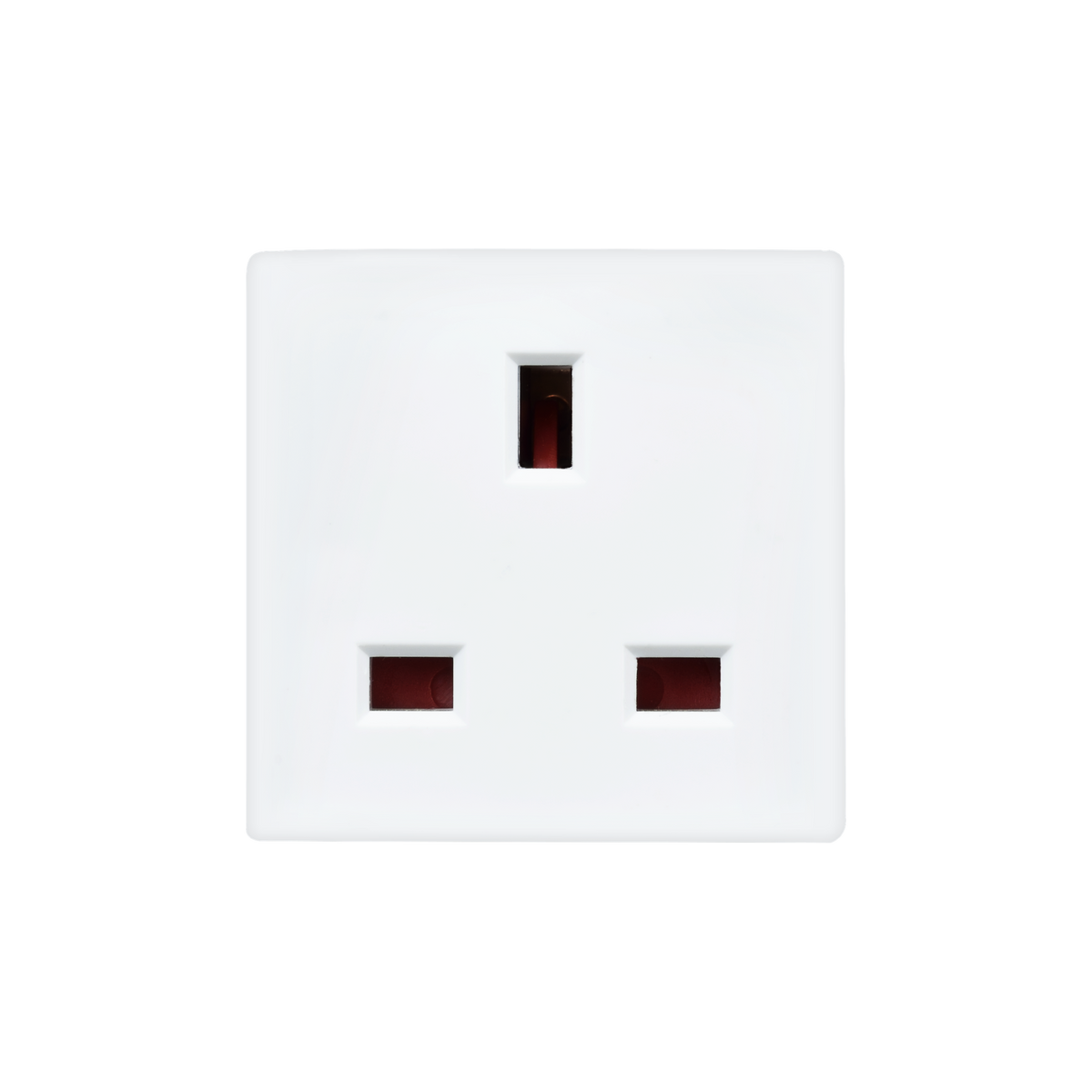 2 Way Plug Adaptor – White, 13A Unfused – Masterplug MSU2-MP front view