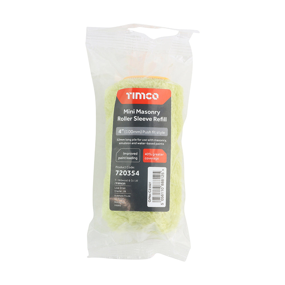 Mini Masonry Roller Sleeve Refill 12mm 4" Long - Dynamite Hardware
