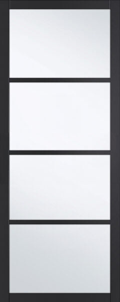 SEADEC Ailesbury 4 Panel Opaque Glass Black Internal Door (44MM)