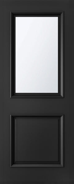 SEADEC Pembroke 2 Panel Bolection Opaque Glass Black Internal Door (44MM)