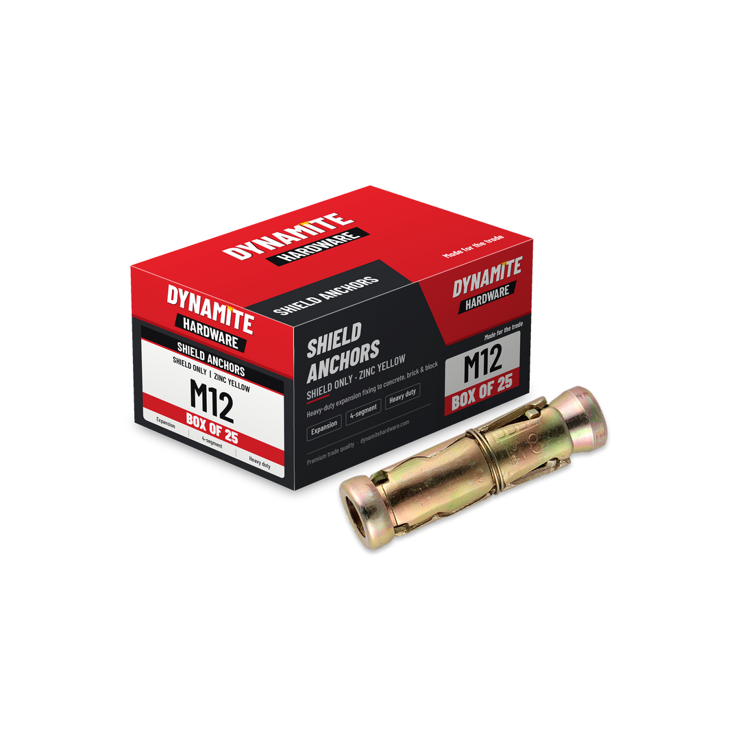 Shield Anchors M12 Zinc Yellow, box of 25