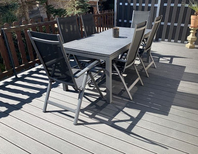 SILVER GREY Composite Decking 20mm x 120mm x 4M - Brushed/Reeded (DUBLIN DELIVERY ONLY) - DECKING Dynamite Hardware