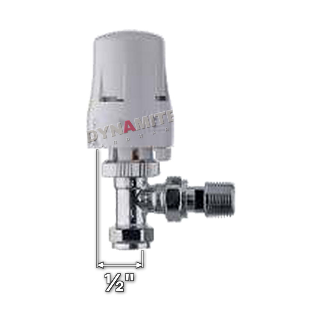 Thermostatic Radiator Valve with Head - Angled ½" (Single)