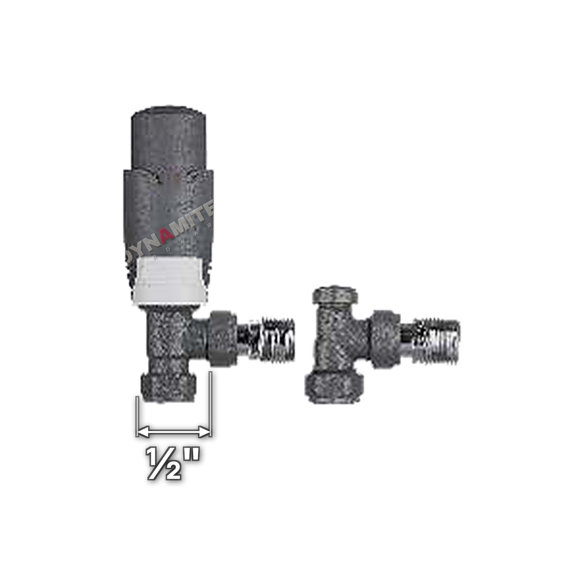 Thermostatic Radiator Valves - Pair ½", White or Anthracite - Angled, Anthracite