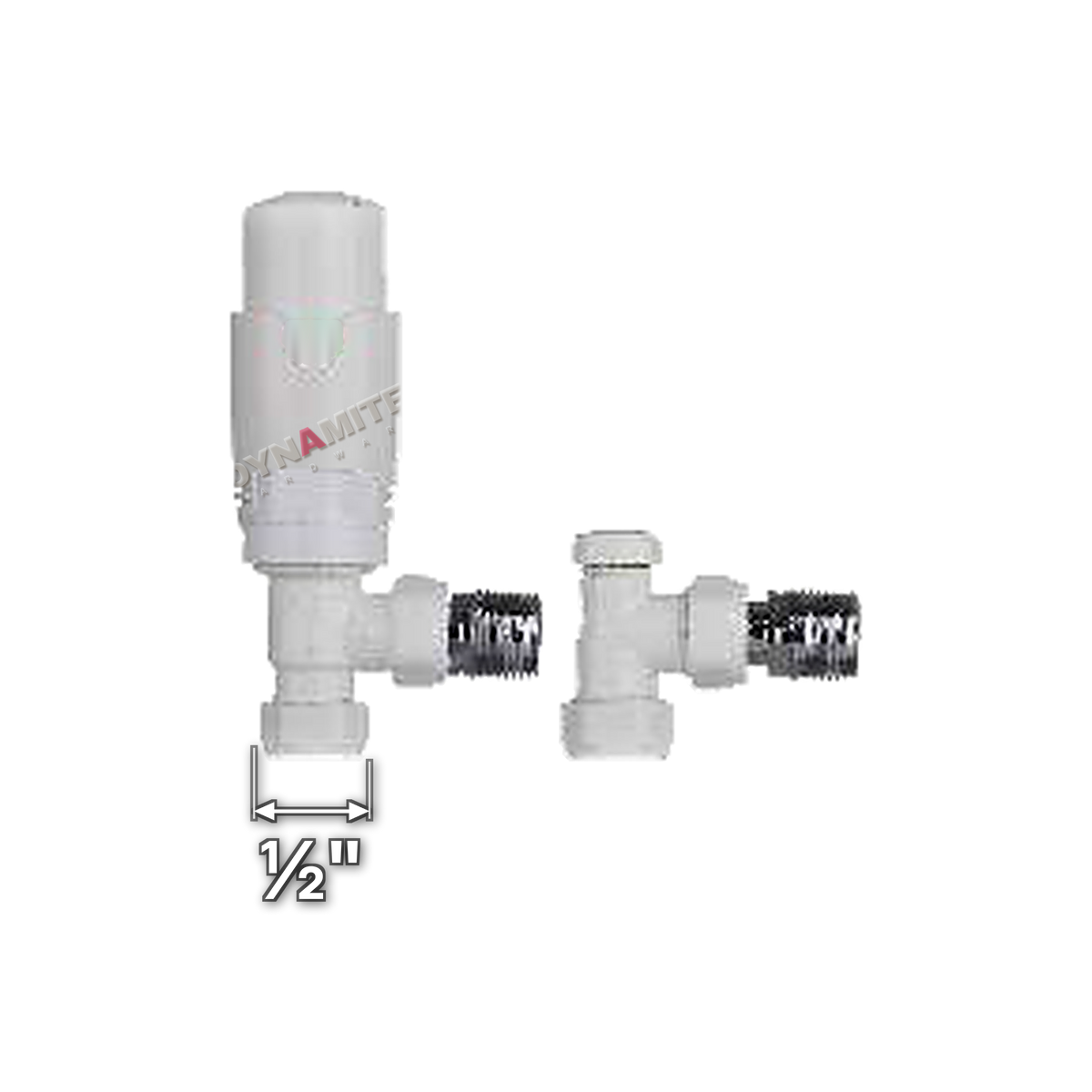 Thermostatic Radiator Valves - Pair ½", White or Anthracite - Angled, White