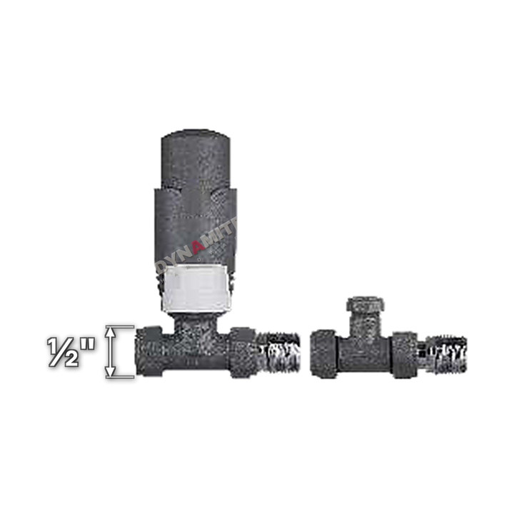 Thermostatic Radiator Valves - Pair ½", White or Anthracite - Straight, Anthracite