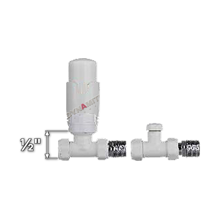 Thermostatic Radiator Valves - Pair ½", White or Anthracite - Straight, White