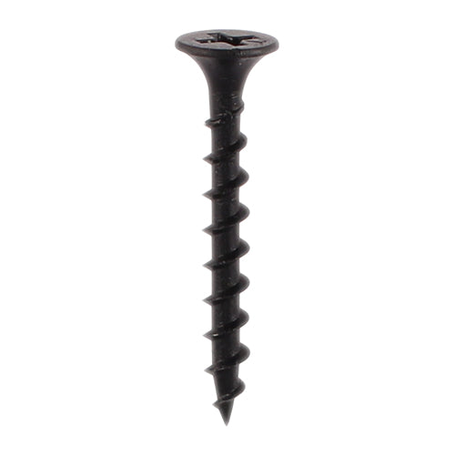 Drywall Timber Stud Plasterboard Screws - PH - Bugle - Coarse Thread - Black 3.5 x 38mm (1500 QTY TUB) - Dynamite Hardware