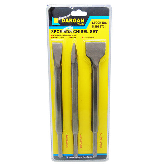 3pce Dargan SDS Chisel Set - Dynamite Hardware