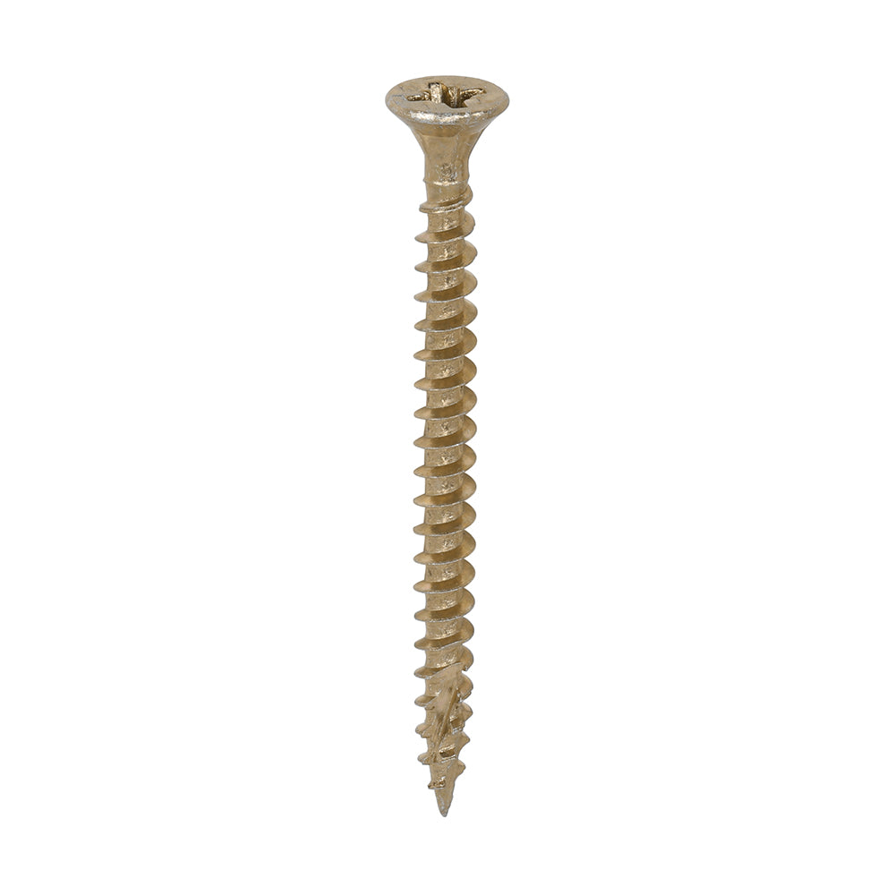 C2 Strong-Fix Multi-Purpose Premium Screws - PZ - Double Countersunk - Yellow 4.0 x 50mm (200 QTY) - Dynamite Hardware