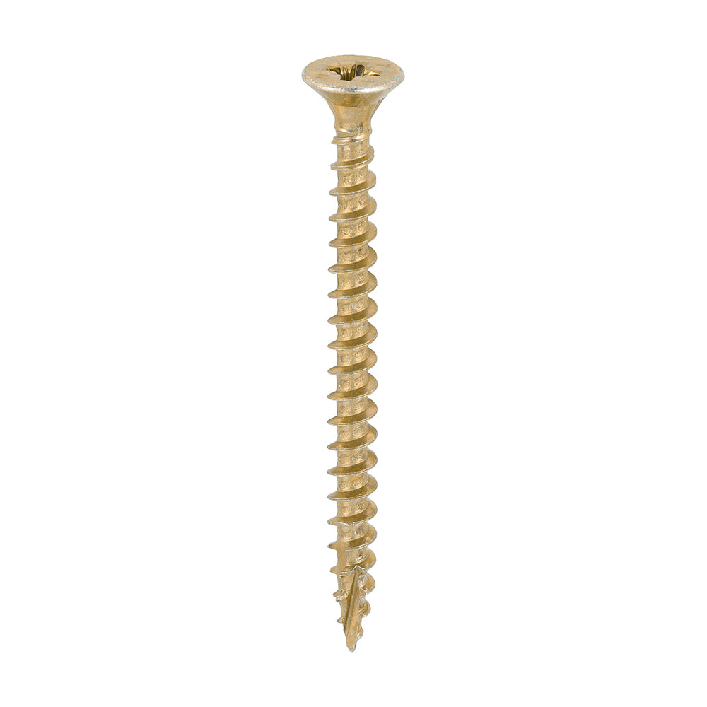 C2 Strong-Fix Multi-Purpose Premium Screws - PZ - Double Countersunk - Yellow 5.0 x 60mm (200 QTY) - Dynamite Hardware