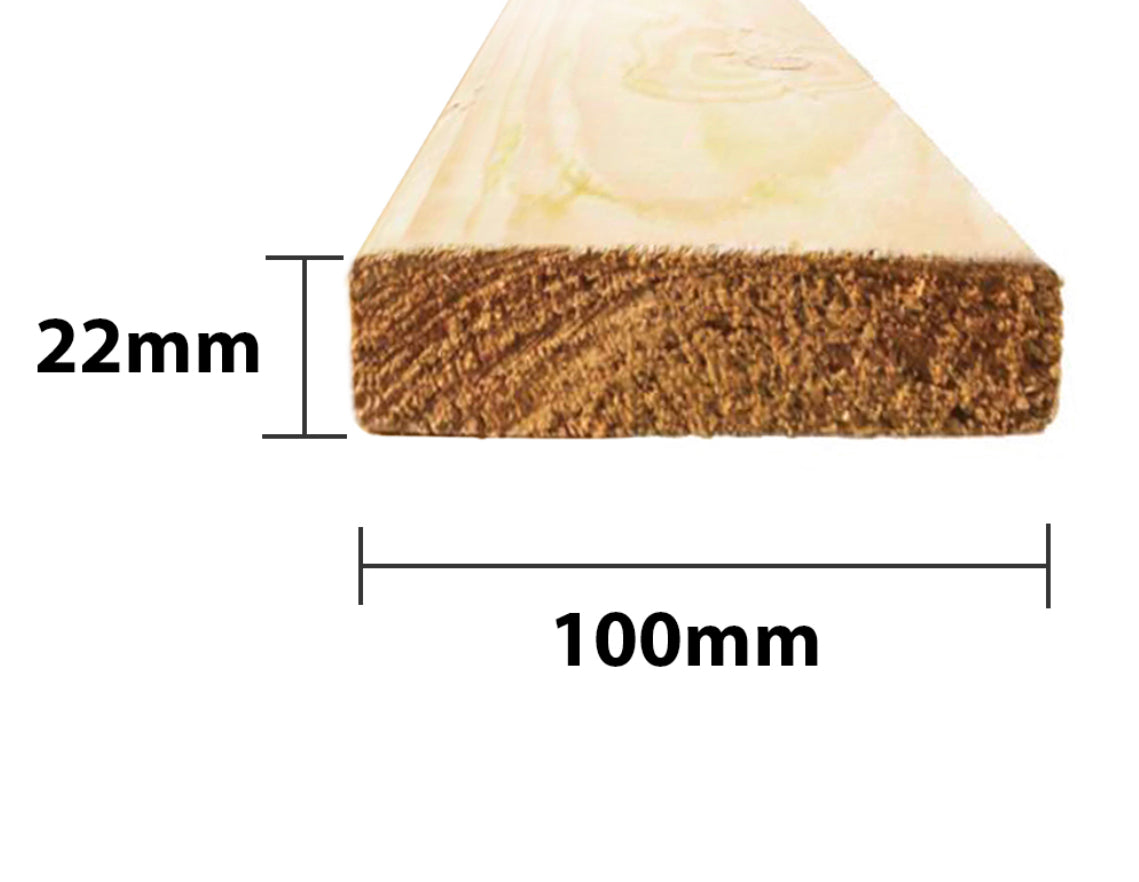 4 X 1 ROUGH TIMBER 16FT (4.8 X 100MM X 22MM)