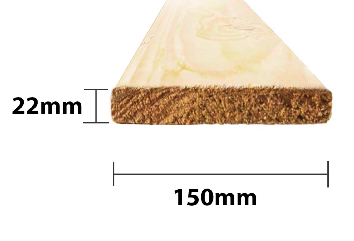 6 X 1 ROUGH TIMBER 16FT (4.8 X 150MM X 22MM)