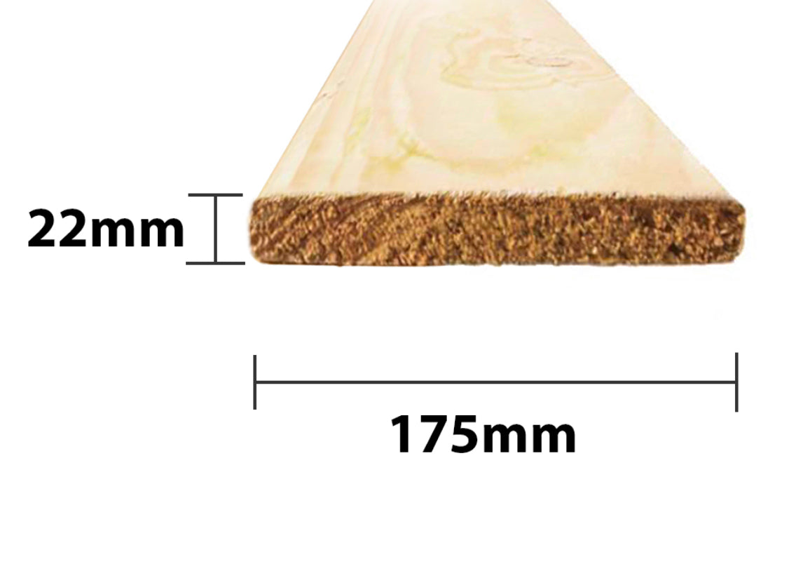 7 X 1 ROUGH TIMBER 16FT (4.8 X 175MM X 22MM)