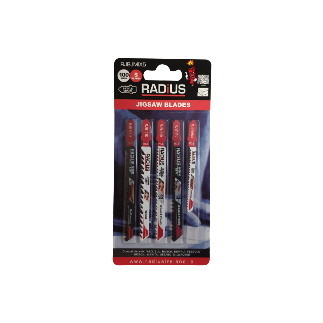 Radius 5 Piece Mixed Jigsaw Blades (wood cutting)
