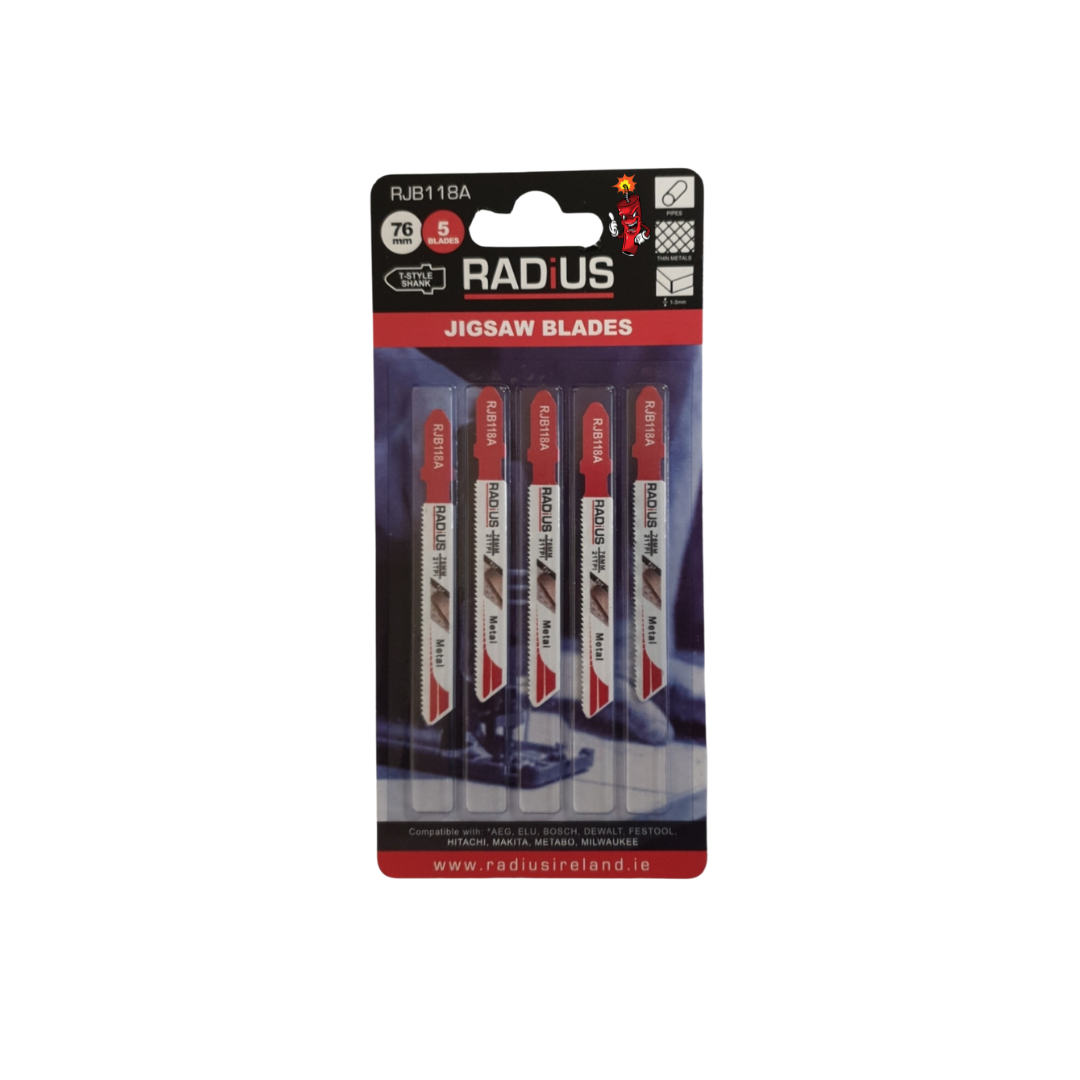 76mm 21TPI - Radius 118A Jigsaw Blades (metal cutting)
