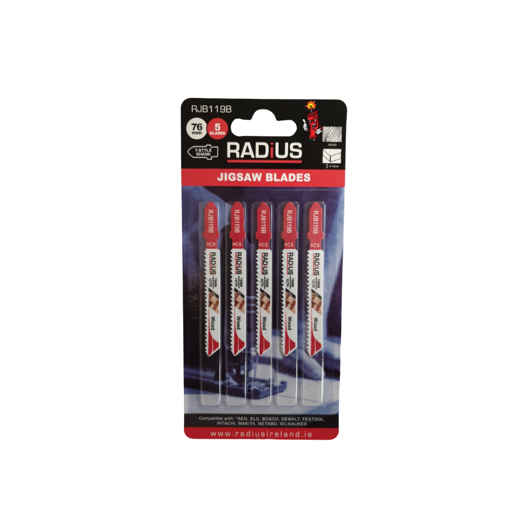76mm 12TPI - Radius 119B Jigsaw Blades (wood cutting)