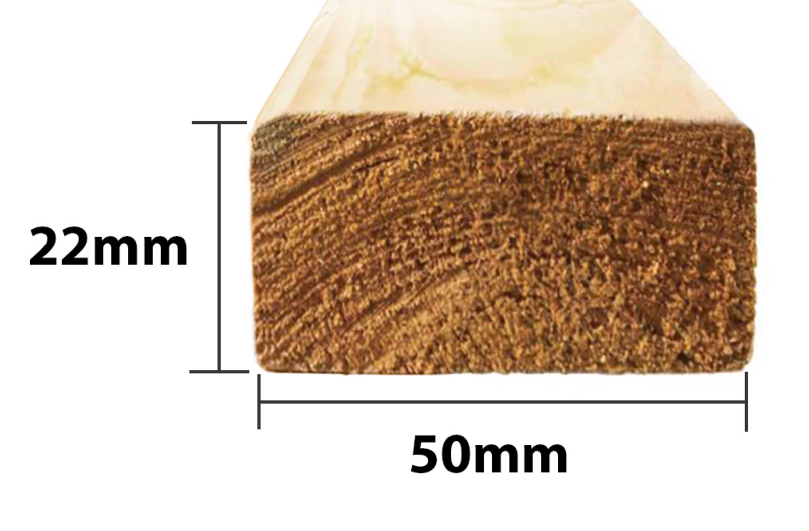 2 X 1 ROUGH TIMBER 16FT (4.8 X 50MM X 22MM) - Dynamite Hardware