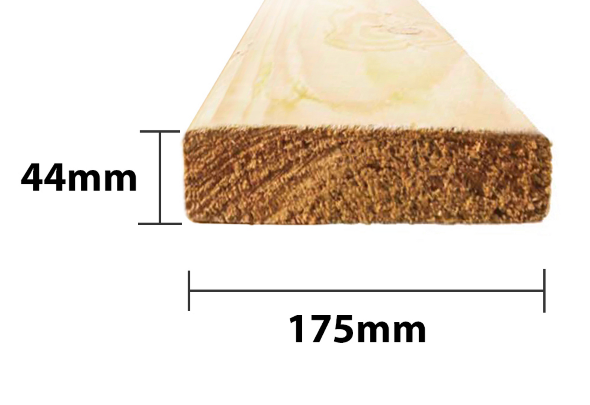 7 X 2 ROUGH TIMBER 16FT (4.8M X 175MM X 44MM)