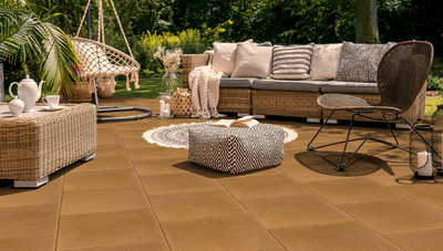 STANDARD PAVING SLAB 400 X 400 X 40MM GOLDEN (PRICES AS LOW AS €3.20 PER SLAB)