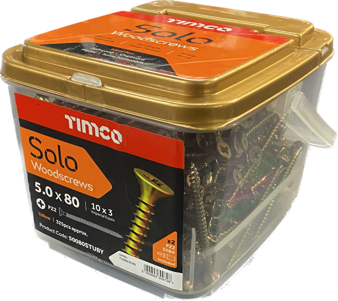 SOLO WOODSCREW TUBS BUY ANY 3 TUBS FOR €48.00 - Dynamite Hardware