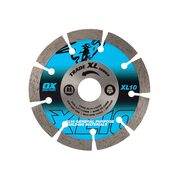 OX TRADE XL-10 SEGMENTED DIAMOND BLADE - GENERAL PURPOSE - Dynamite Hardware