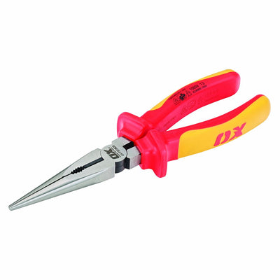 OX Pro VDE Long Nose Pliers - 200mm / 8in - Dynamite Hardware