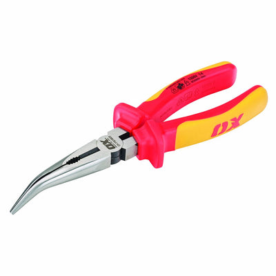OX Pro VDE Bent Long Nose Pliers - 200mm / 8in - Dynamite Hardware